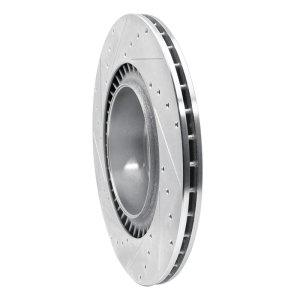 BMW X5 Brake Rotor (1) - Rear Right - R1 Concepts - Drilled & Slotted - Silver - `10-`14